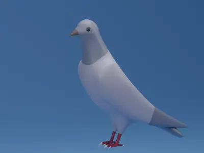 Cartoon Cute Pigeon Dove Low-poly 3D model purchase
