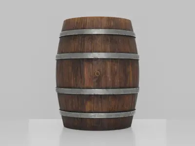 Wooden Barrel  Low-poly 3D model
