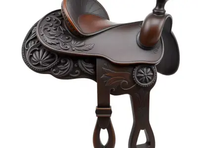 Elegant Western Saddle model pack Low-poly 3D model