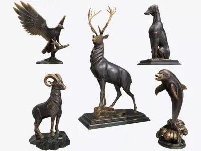 Animal Sculpture 2 3D Model Pack