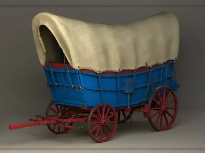 Conestoga covered wagon 3D model