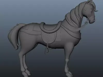 Horse 3D Model Lowpoly Low-poly 3D model