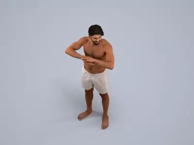 00403Simon013 - Adult Middle Eastern man exercising outdoors in 3D model