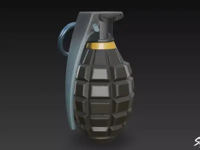 Grenade Black Low-poly 3D model
