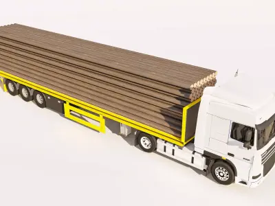Industrial Forestry Logging Truck 3D Model 3D model