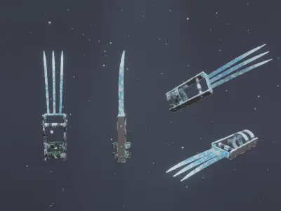 15 Ice elemental weapons - medieval - fantasy - magic - VOL 01 Low-poly 3D model