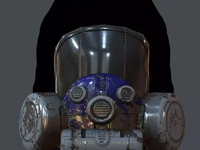 Gas mask helmet 3d model scifi Low-poly Low-poly 3D model Low-poly 3D model 8