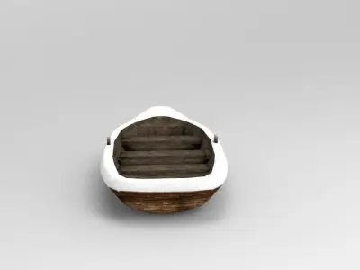 Low Poly Boat wooden Low-poly 3D model