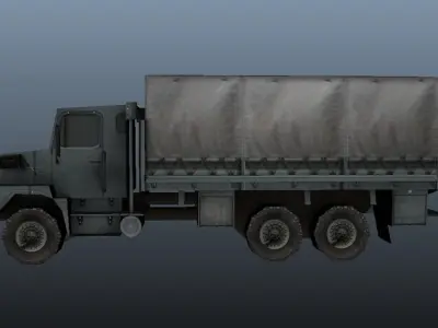 Army Truck Low-poly 3D model