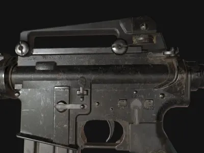 M4A1 Modular Carbine lowpoly Low-poly 3D model