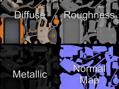 Electric Handheld Sander Model Pack Low-poly 3D model