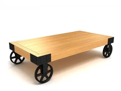 Industrial Cart Coffee Table 3D model purchase