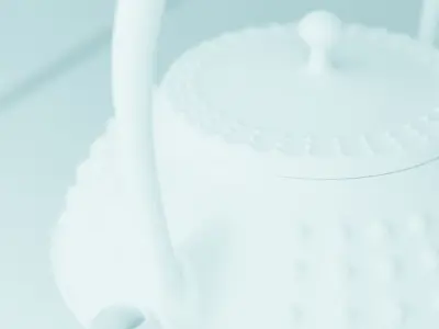 Japanese cast iron teapot 3D model