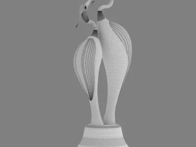 Bird statue Low-poly 3D model