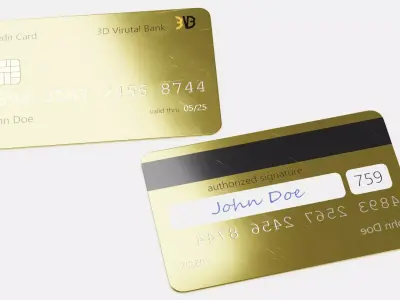 Credit Card V7 - Generic Payment Prop with Custom Design 3D model