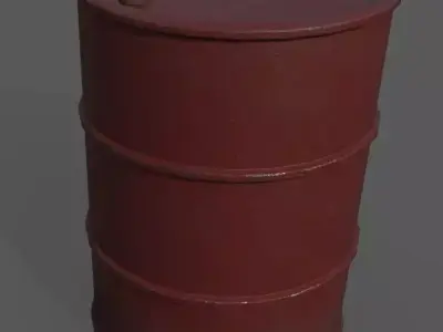 Oil Barrel Low-poly 3D model