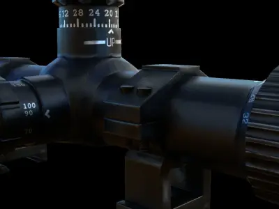 Scope 8X-32X Zoom Low-poly 3D model
