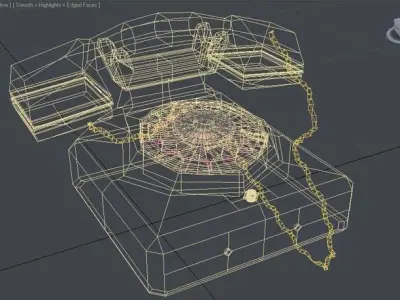 Old phone Low-poly 3D model
