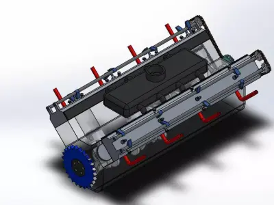 V8 engine 3D model