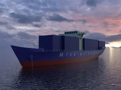 Container ship  Free 3D model