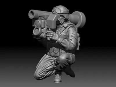 javeline toy soldier holding gun 3D print model