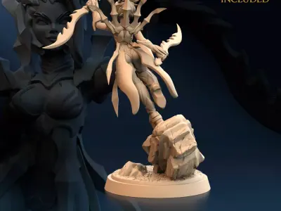 Spider Female Warrior Arachnid Blade B 3D print model