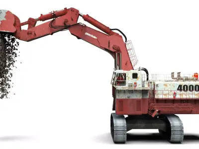 Poclain Hydraulic Shovel On Site 3D model