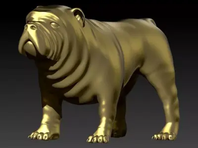 Bull Dog Pendant Charm Necklace 3D print model