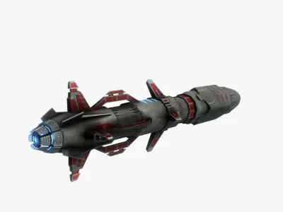 Missile 10 sci-fi low poly Low-poly 3D model
