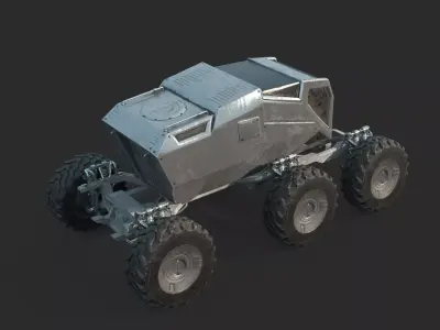 Future sci-fi multi-functional land vehicle for space use 3D model