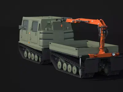 Bandvagn Bv 206 Crane Trailer 3D model