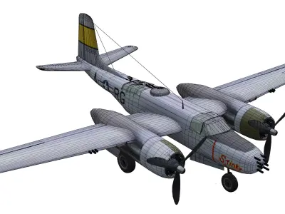 Douglas A-26 Invader Low-poly 3D model purchase