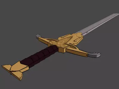 Anime Medieval Fantasy Sword  Low-poly 3D model