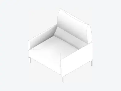 Furniture - Sofa - Contemporary - Snow - Armchair Low-poly 3D model