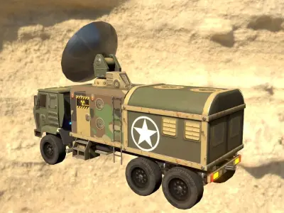 Animated Radar Truck Low-poly 3D model