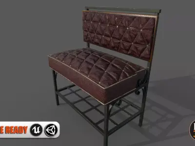 Wrought iron sofa Version 1 Low-poly 3D model