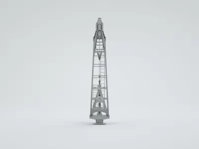 Naval Crane - World War 2 Battleship 3D model