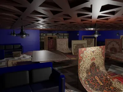 Carpet Rug Store Low-poly 3D model