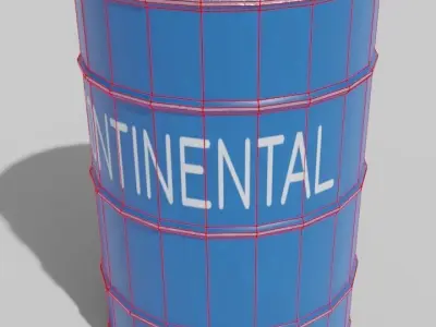 Oil Barrel Low-poly 3D model 13