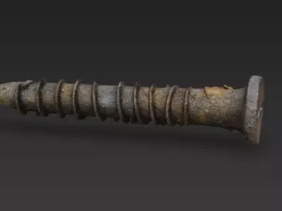 Old Rusty Iron Screw  Photorealistic Game-Ready PBR Fastener 3D model