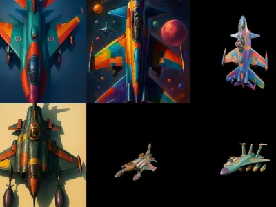 AirCraft bundle 5 pack 100 glb Low-poly 3D model