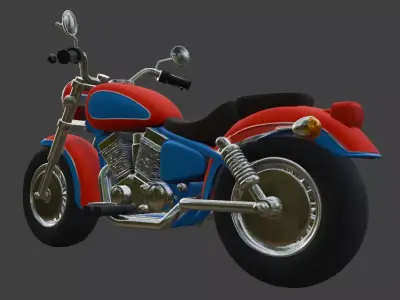 Stylized Cruiser Motorcycle 3D Model 3D model
