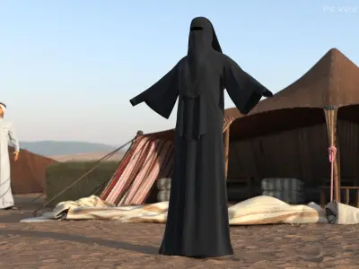  Islamic Woman Niqab Outfit Black 
