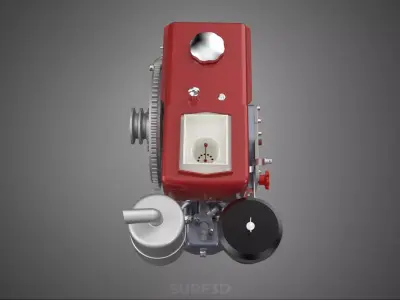 CHINESE SINGLE CYLINDER DIESEL ENGINE MACHINE ELECTRIC STARTER 4 3D model