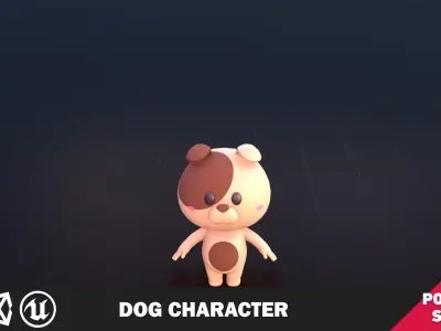 Funny Dog Character Low-poly 3D model