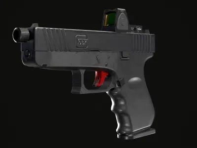 Glock Custom PBR Game Ready Low-poly 3D model