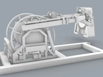 Lamor Umbilical Hose Reel LUT Low-poly 3D model