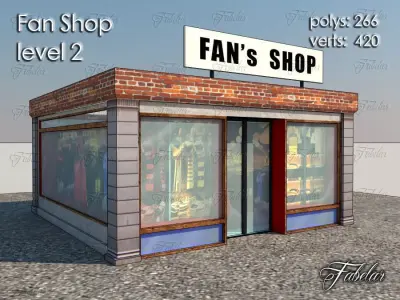 Fan Shop Low-poly 3D model
