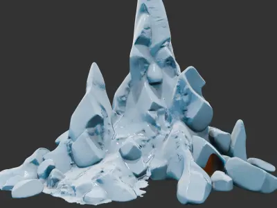 Alien Planet Rock Formation Low-poly 3D model