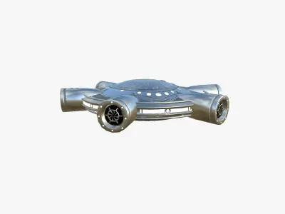 Alien Spaceship UFO J02 Aluminum - Sci Fi Spacecraft Design Low-poly 3D model